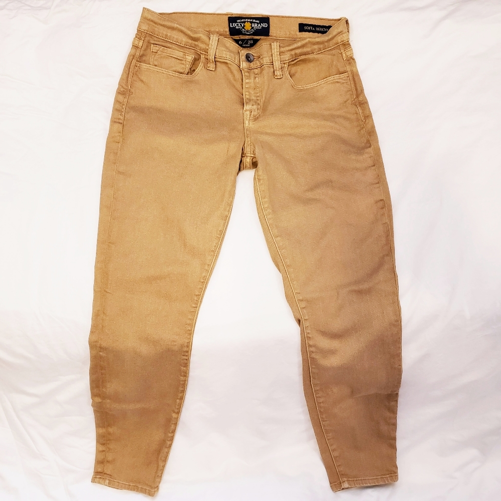 Lucky Brand gold sparkle Sofia skinny jeans